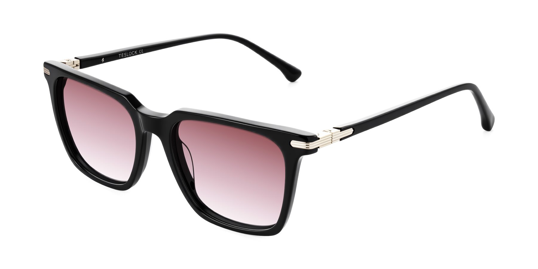 Angle of Miyaha in Black with Garnet Gradient Lenses