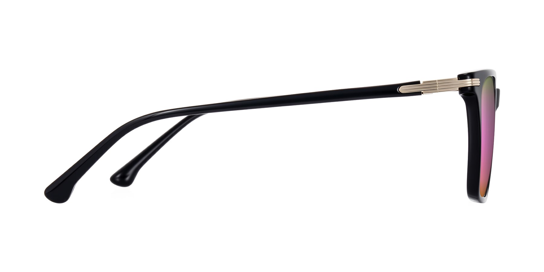 Side of Miyaha in Black with Pink Mirrored Lenses