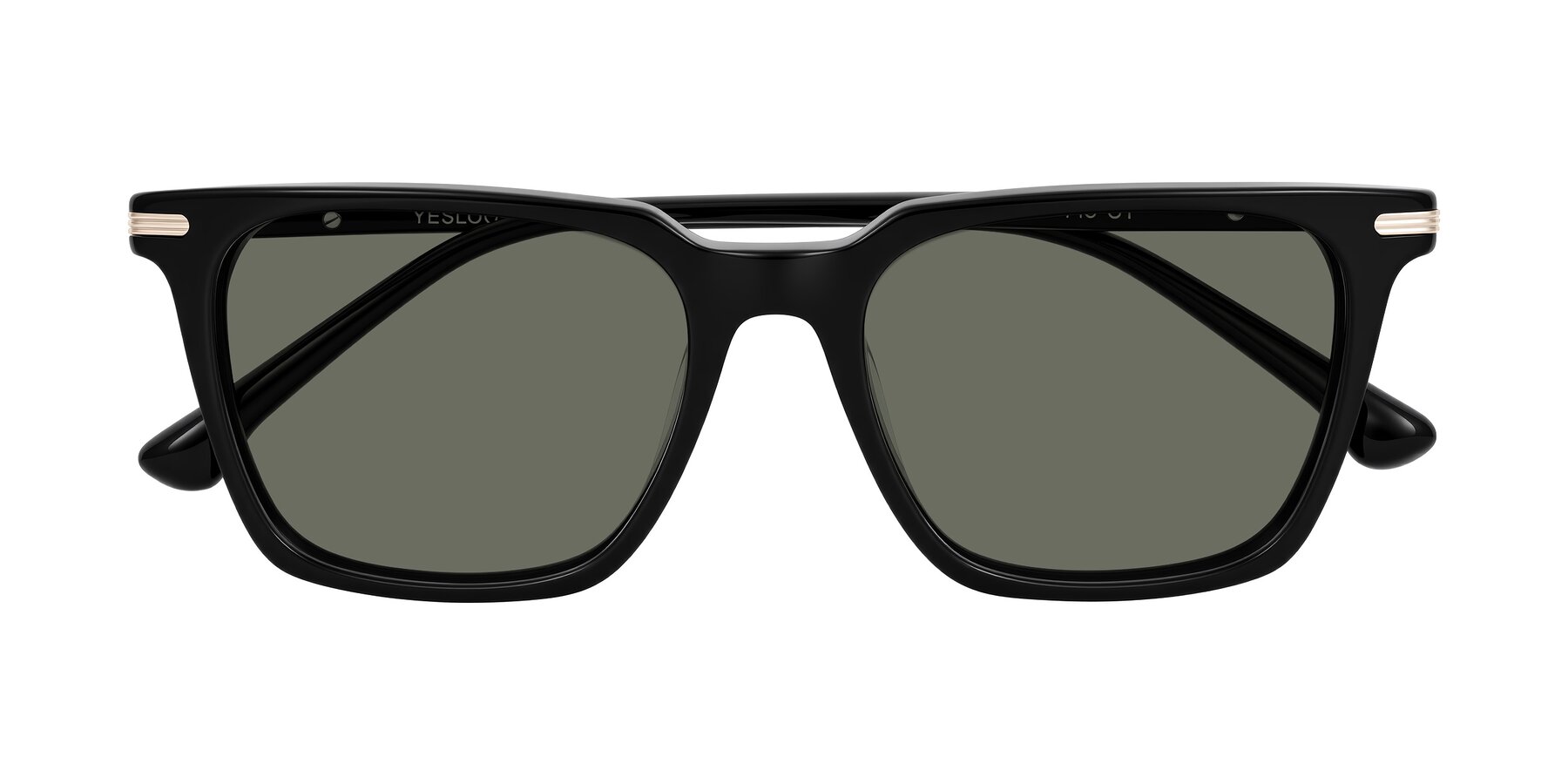 Folded Front of Miyaha in Black with Gray Polarized Lenses