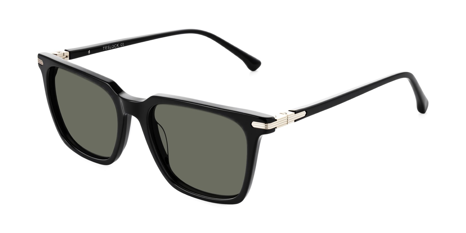 Angle of Miyaha in Black with Gray Polarized Lenses