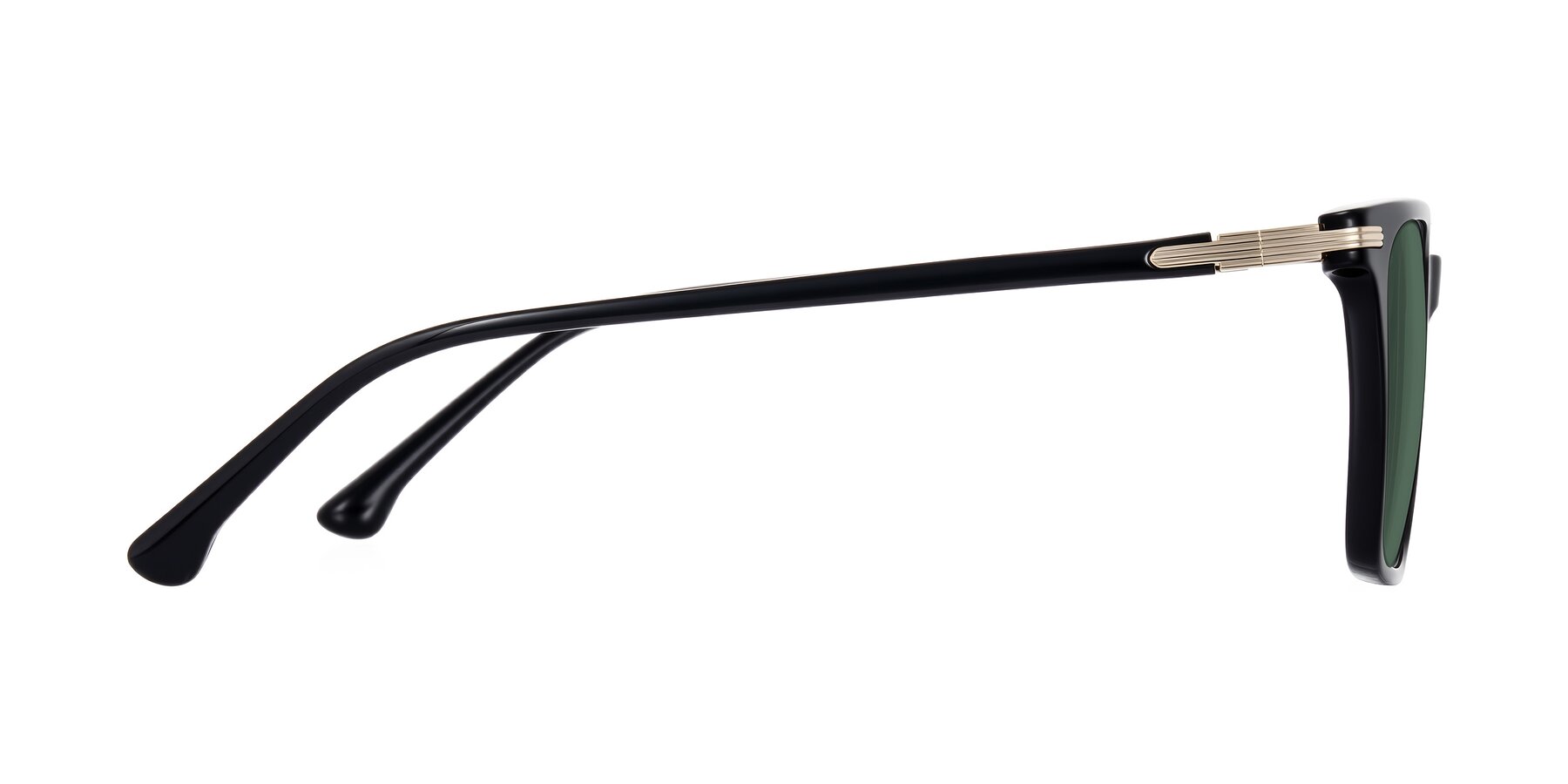 Side of Miyaha in Black with Green Polarized Lenses