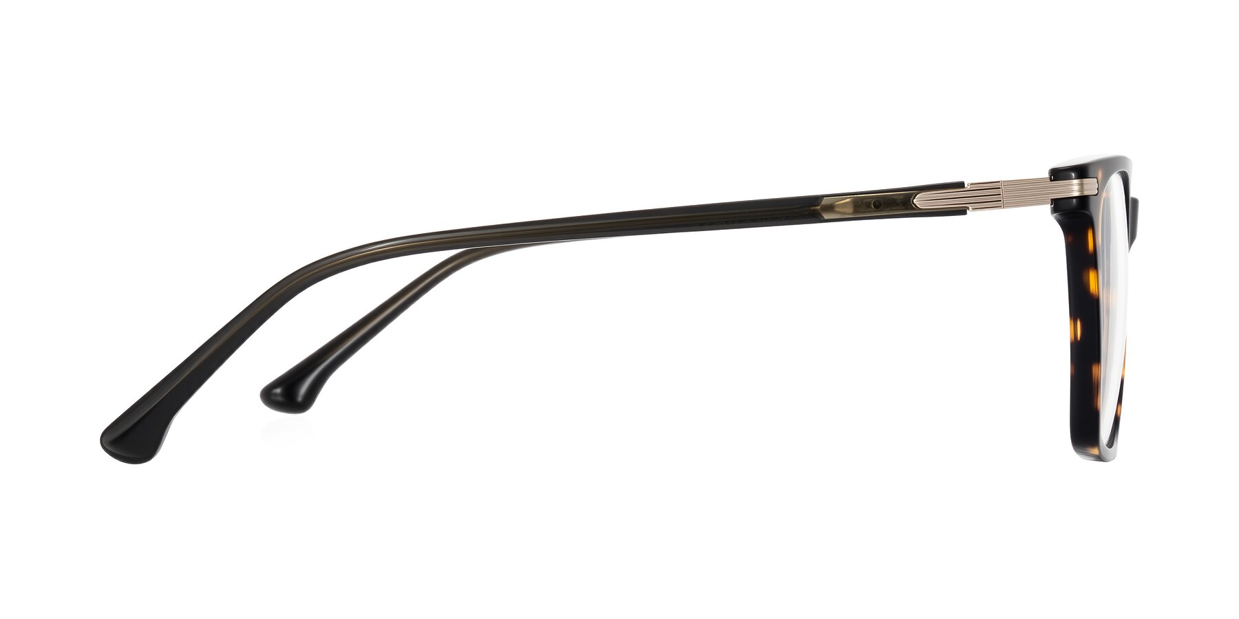 Side of Miyaha in Tortoise with Clear Blue Light Blocking Lenses