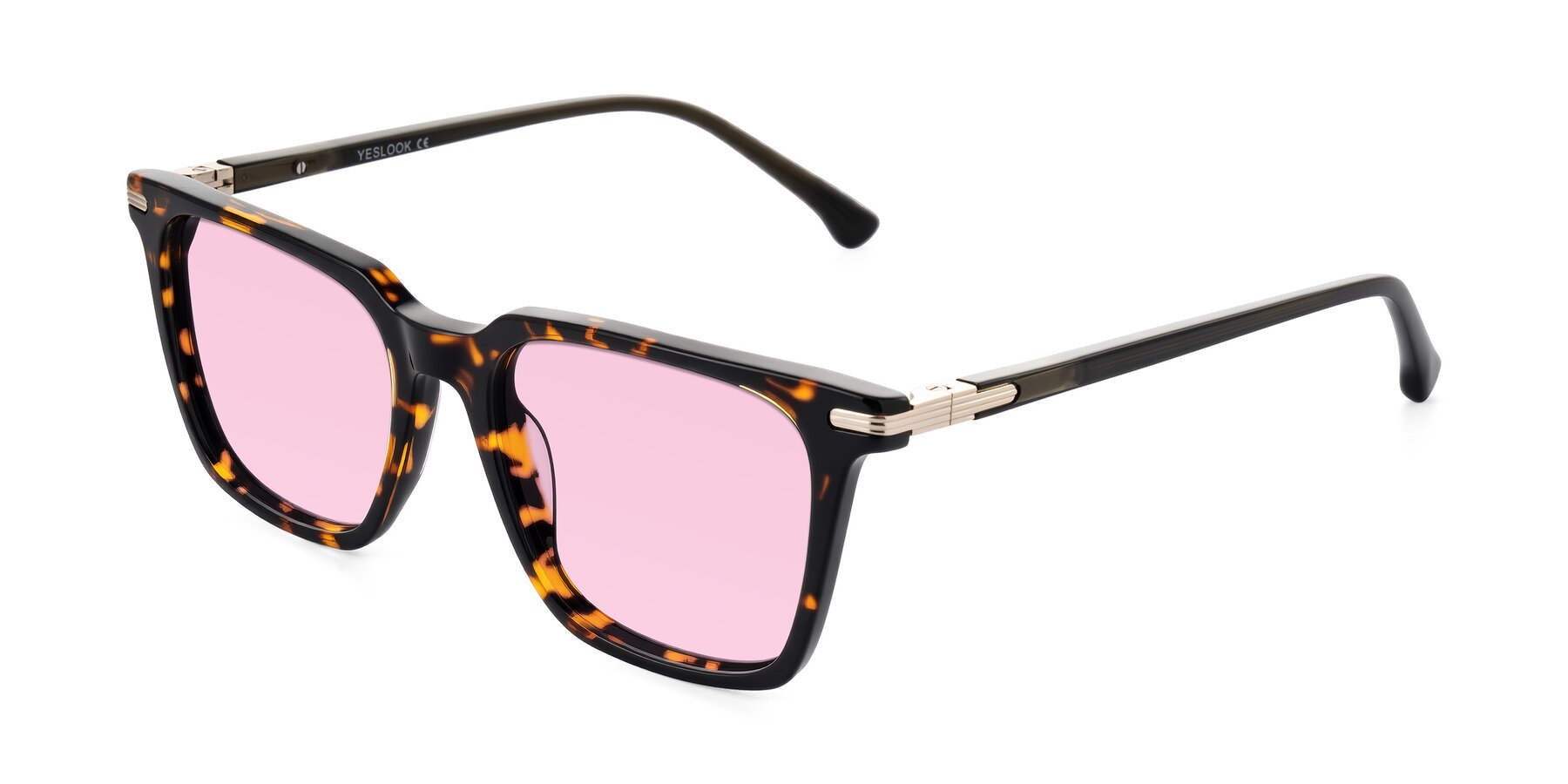 Angle of Miyaha in Tortoise with Light Pink Tinted Lenses