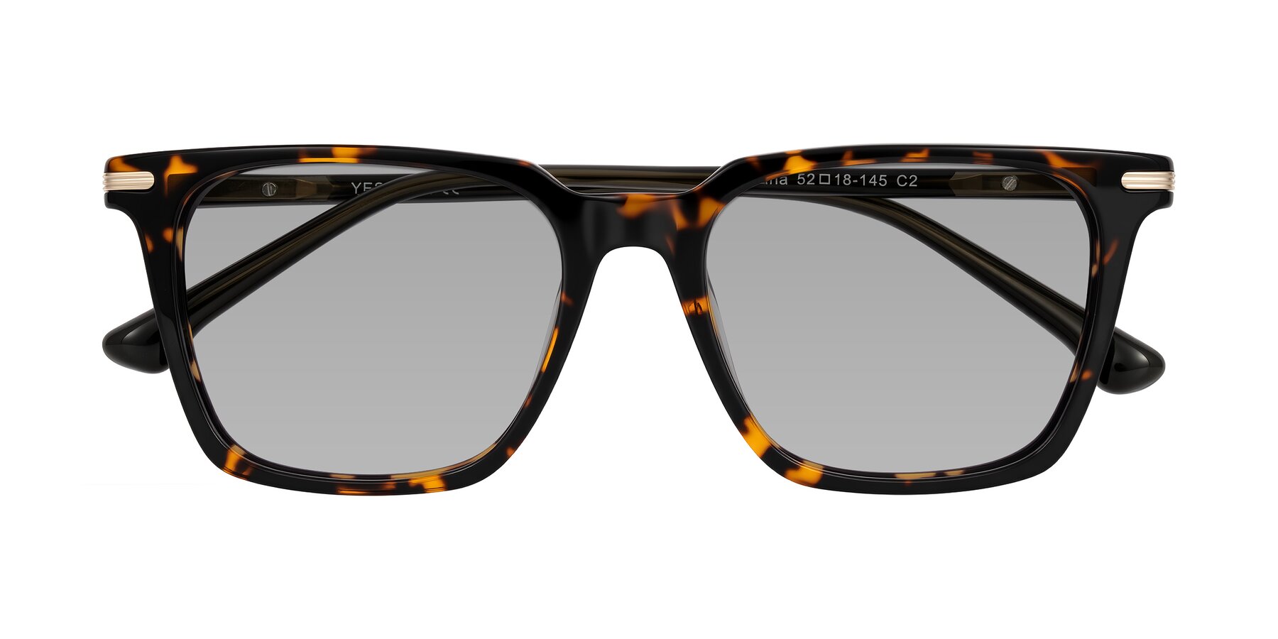 Folded Front of Miyaha in Tortoise with Light Gray Tinted Lenses