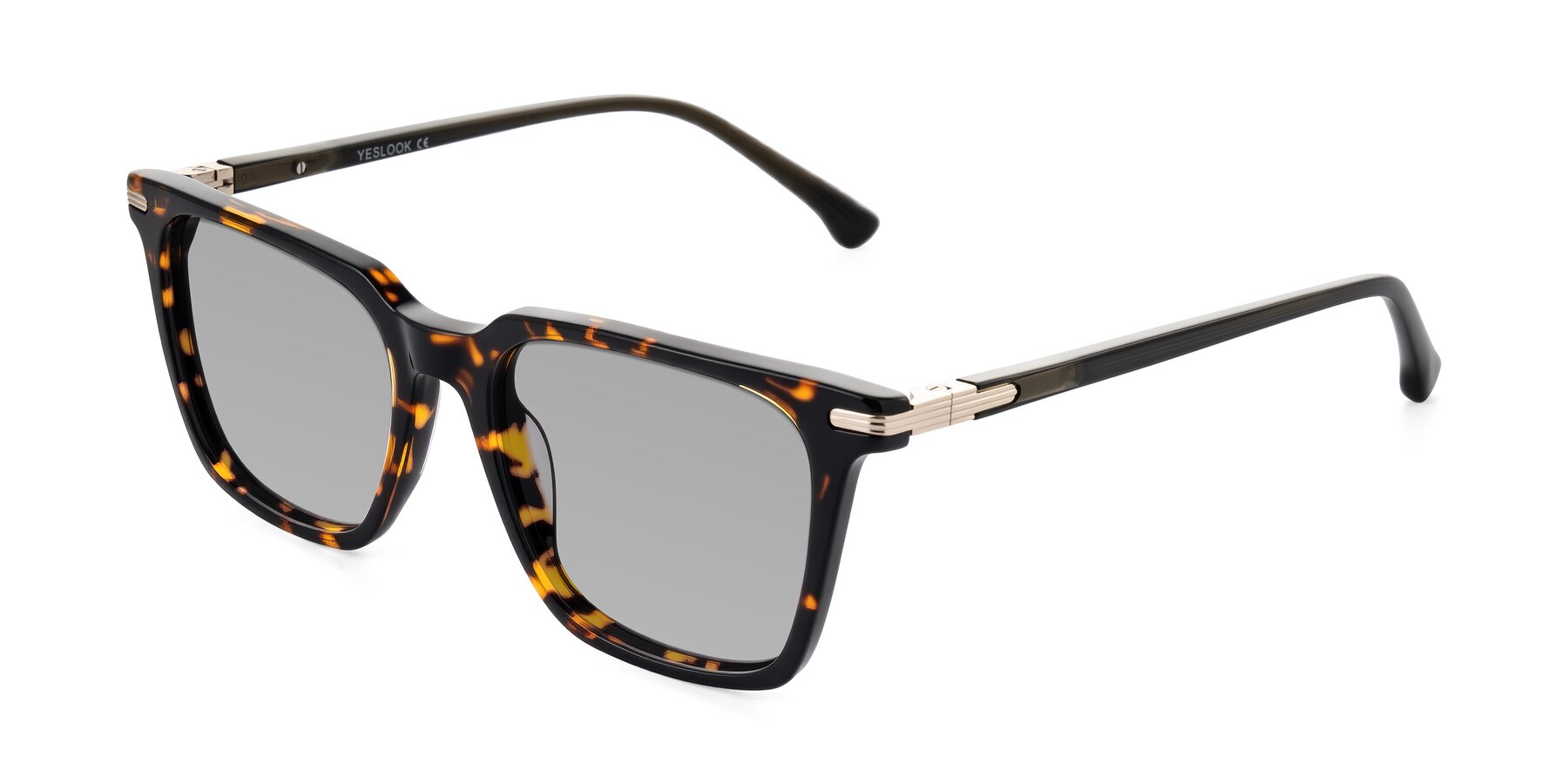 Angle of Miyaha in Tortoise with Light Gray Tinted Lenses