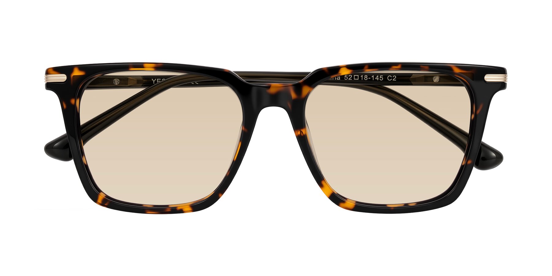 Folded Front of Miyaha in Tortoise with Light Brown Tinted Lenses