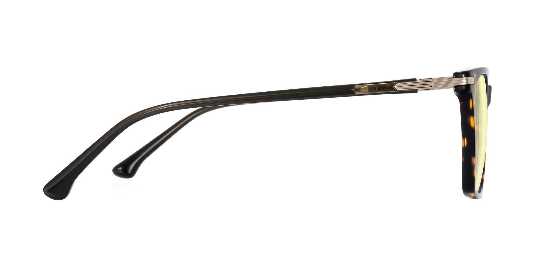 Side of Miyaha in Tortoise with Light Yellow Tinted Lenses