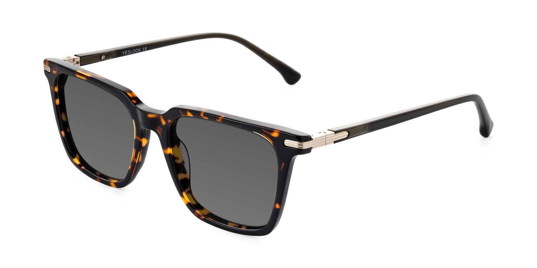 Angle of Miyaha in Tortoise with Medium Gray Tinted Lenses