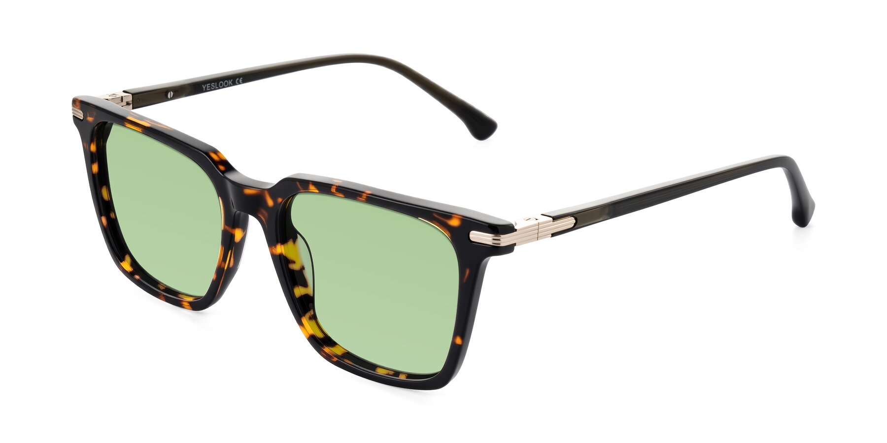 Angle of Miyaha in Tortoise with Medium Green Tinted Lenses