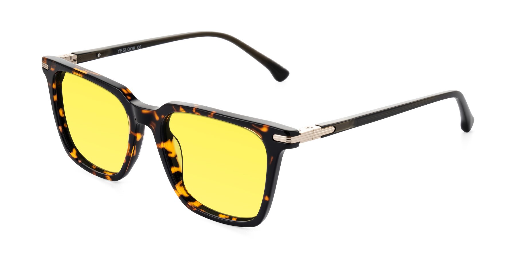 Angle of Miyaha in Tortoise with Medium Yellow Tinted Lenses