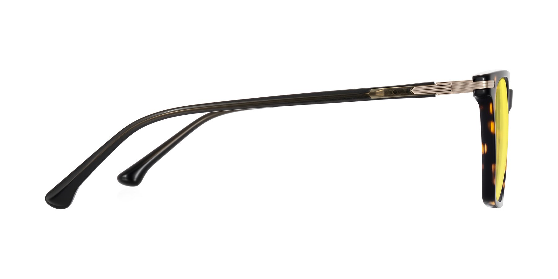 Side of Miyaha in Tortoise with Medium Yellow Tinted Lenses