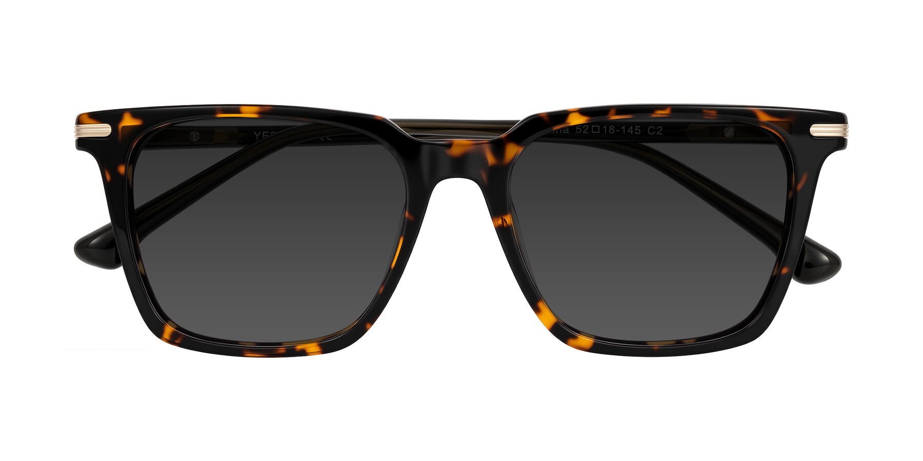 Folded Front of Miyaha in Tortoise with Gray Tinted Lenses
