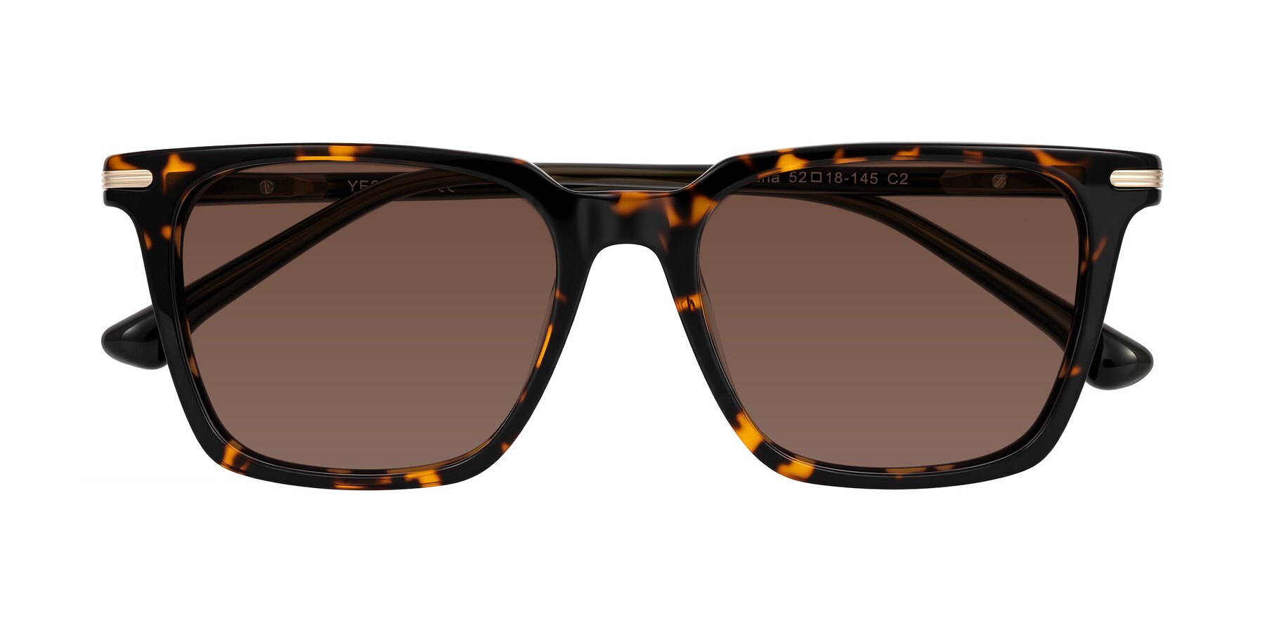 Folded Front of Miyaha in Tortoise with Brown Tinted Lenses