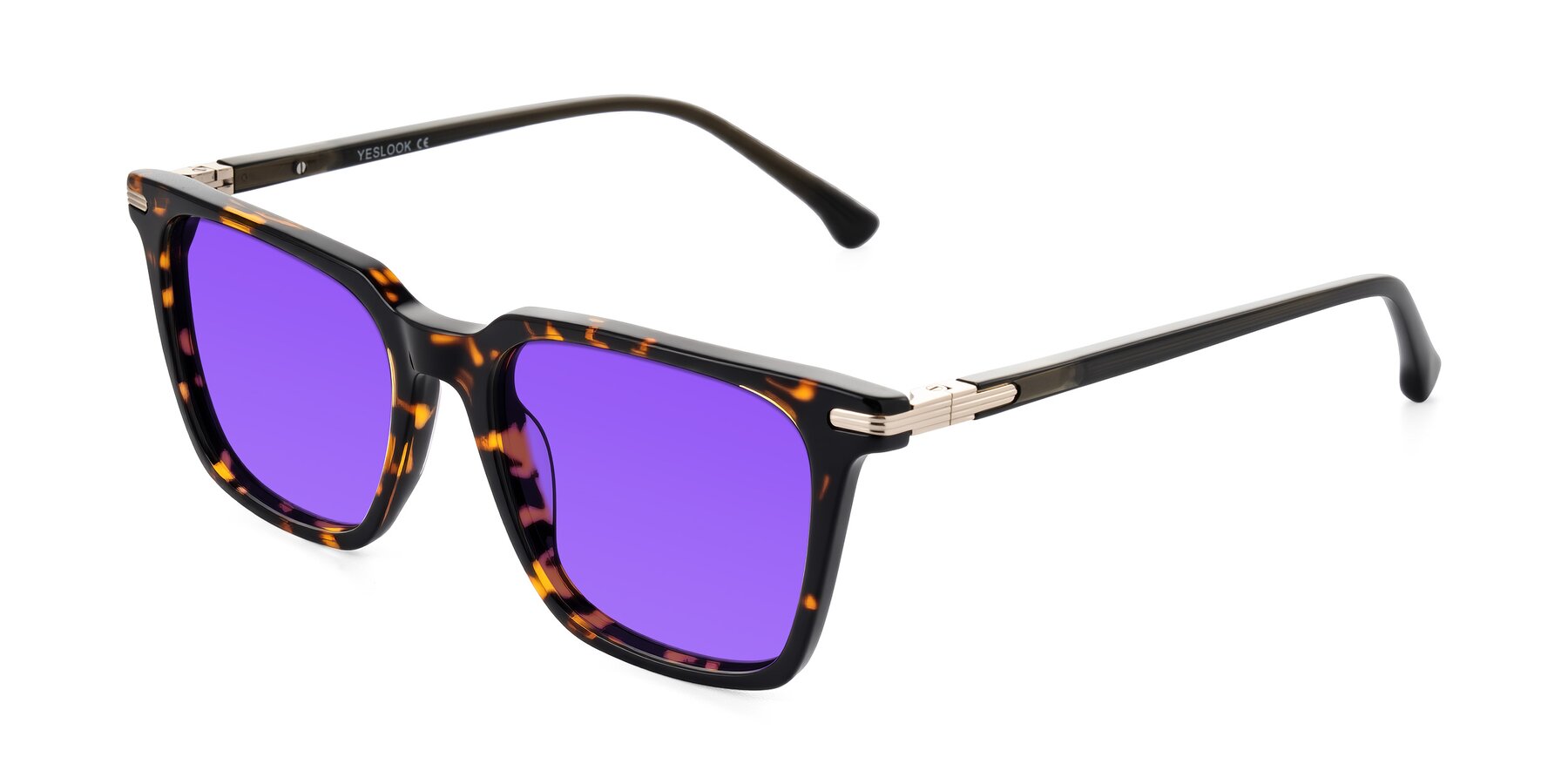 Angle of Miyaha in Tortoise with Purple Tinted Lenses