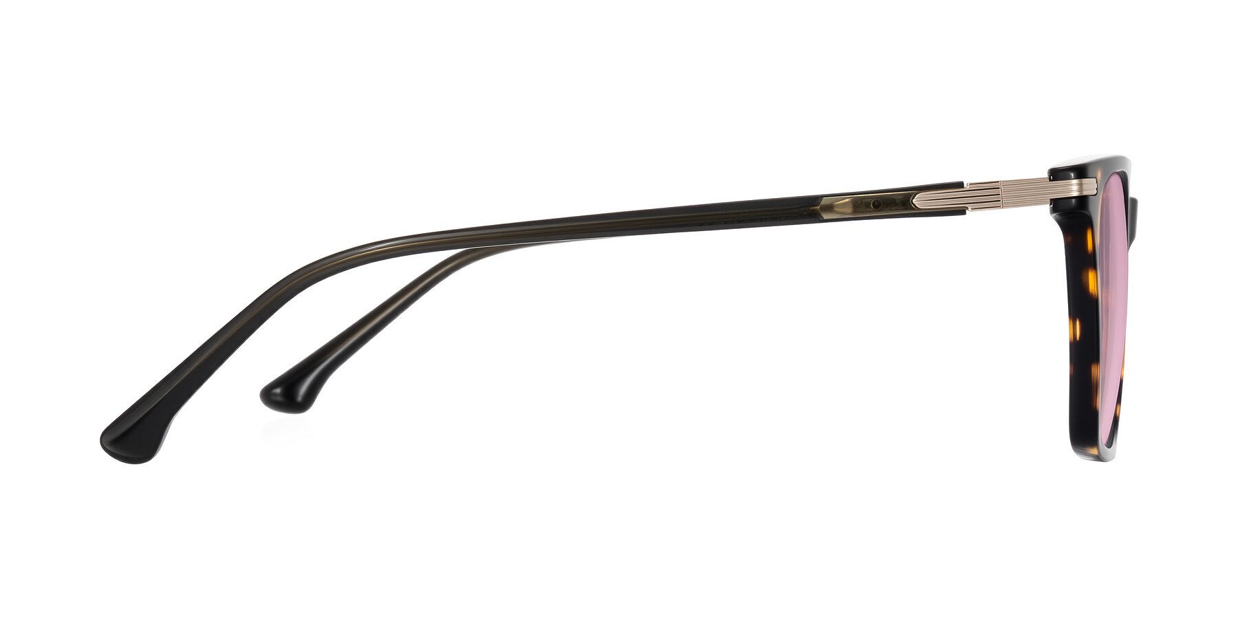 Side of Miyaha in Tortoise with Light Wine Tinted Lenses