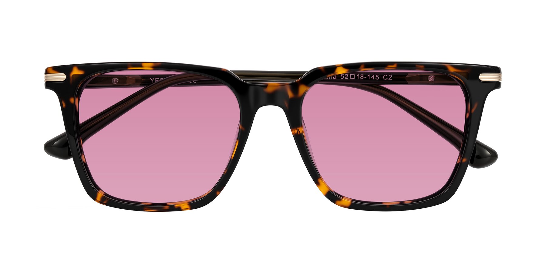 Folded Front of Miyaha in Tortoise with Medium Wine Tinted Lenses
