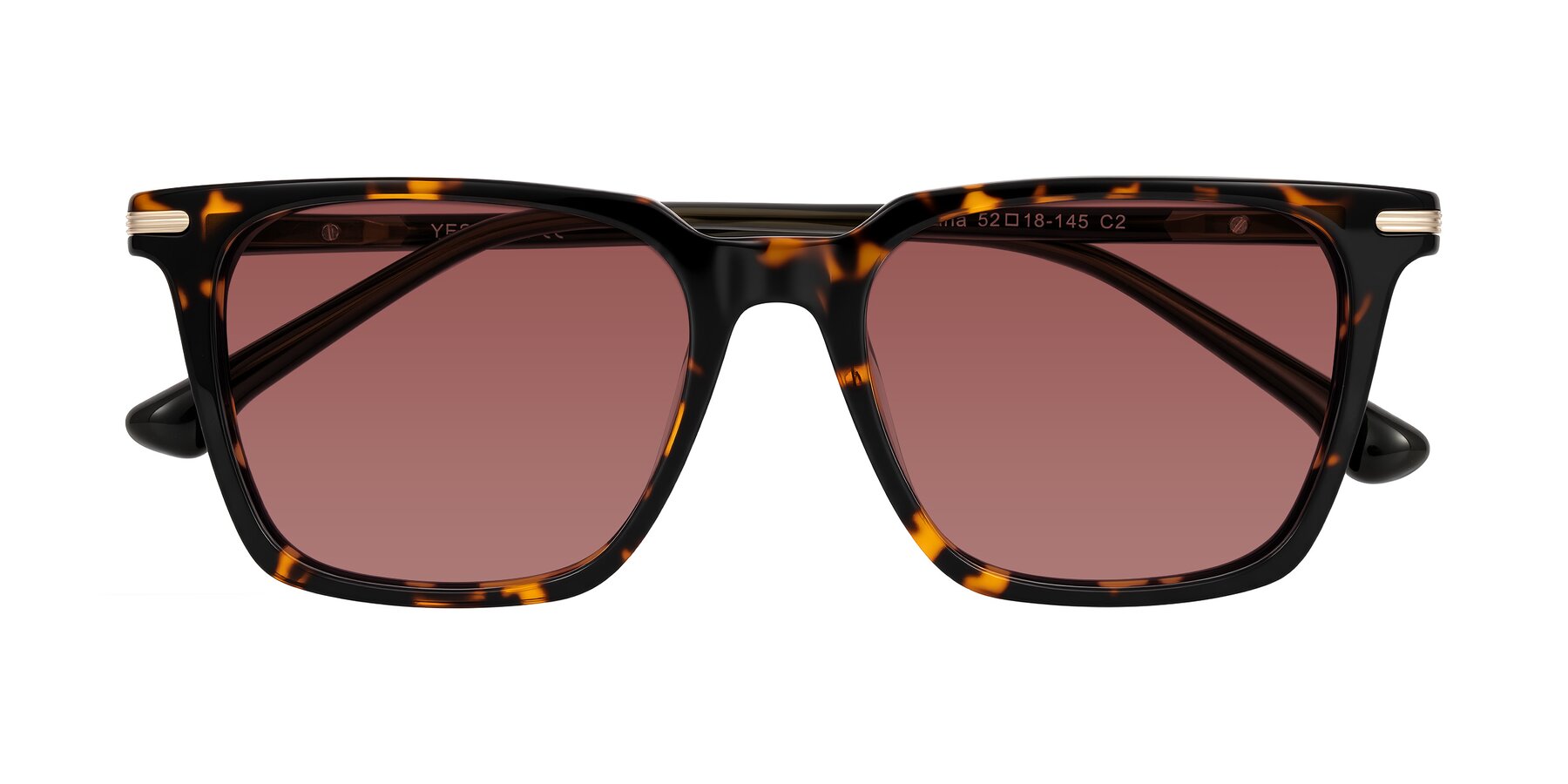 Folded Front of Miyaha in Tortoise with Garnet Tinted Lenses
