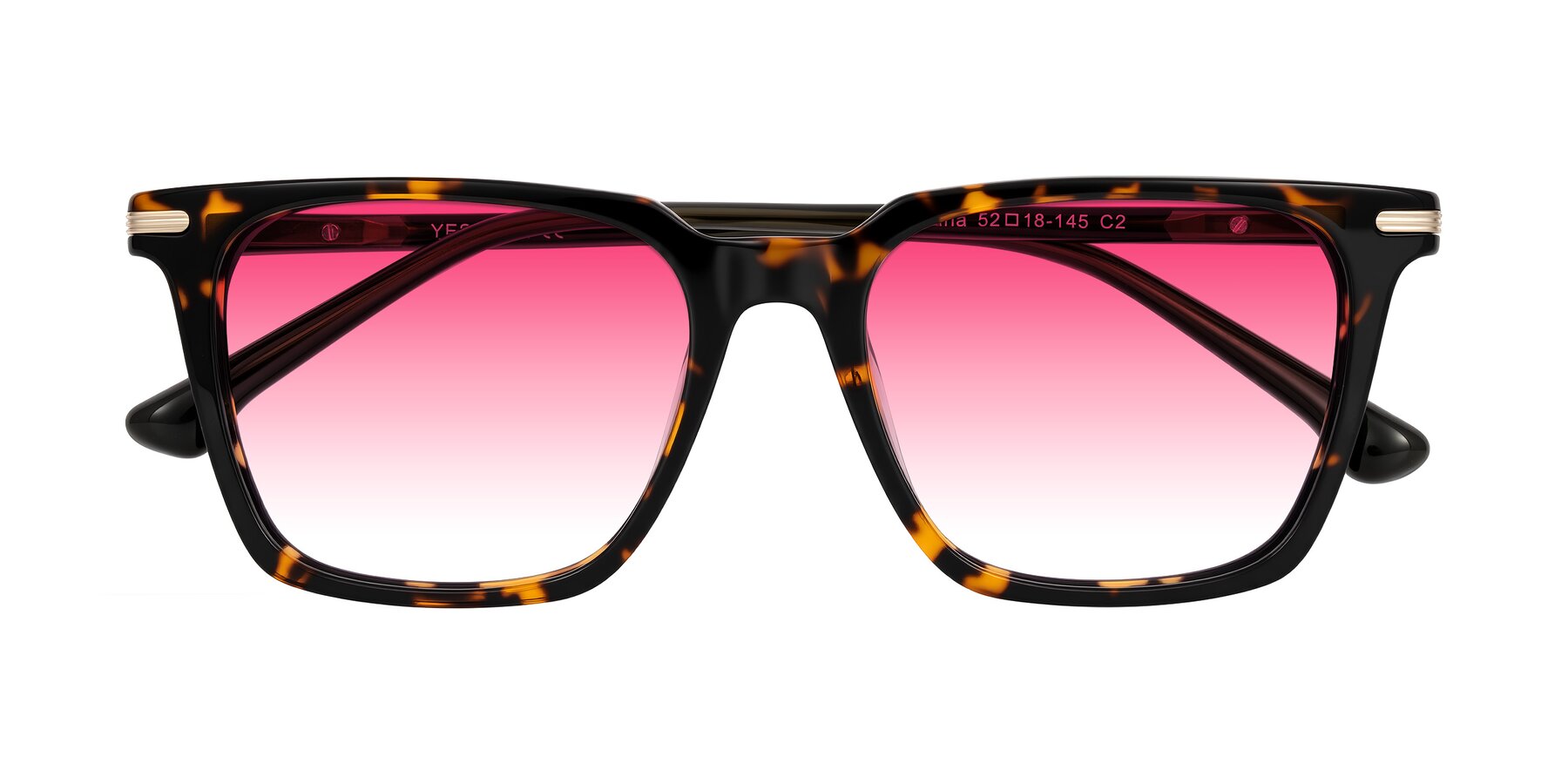 Folded Front of Miyaha in Tortoise with Pink Gradient Lenses