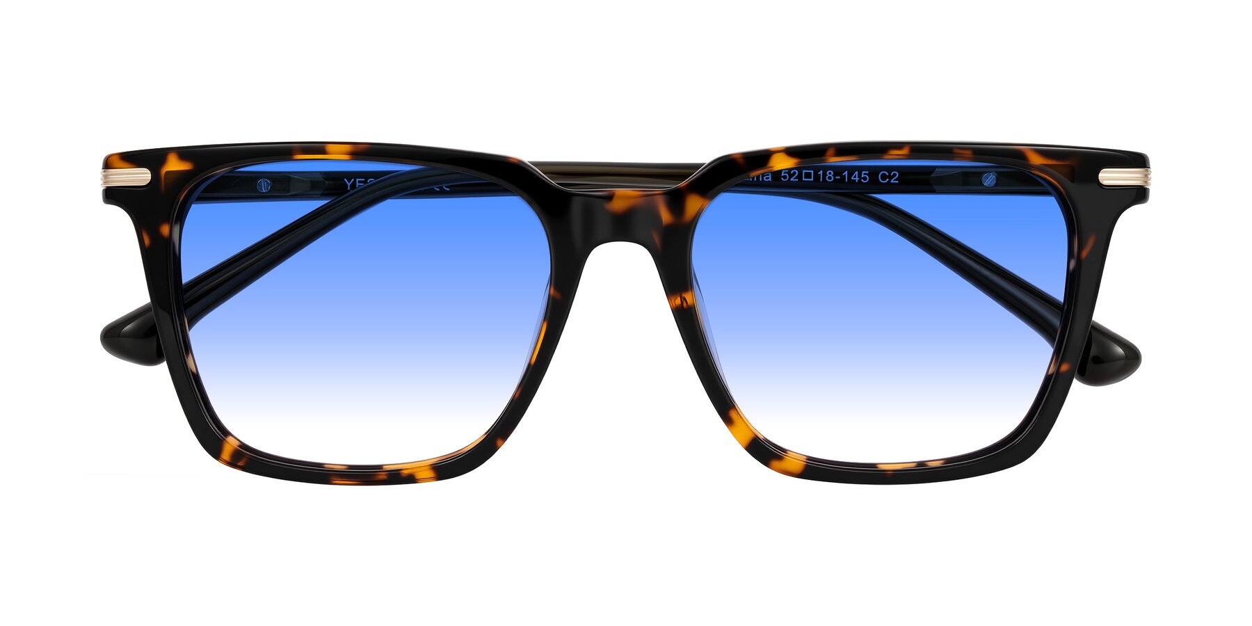 Folded Front of Miyaha in Tortoise with Blue Gradient Lenses