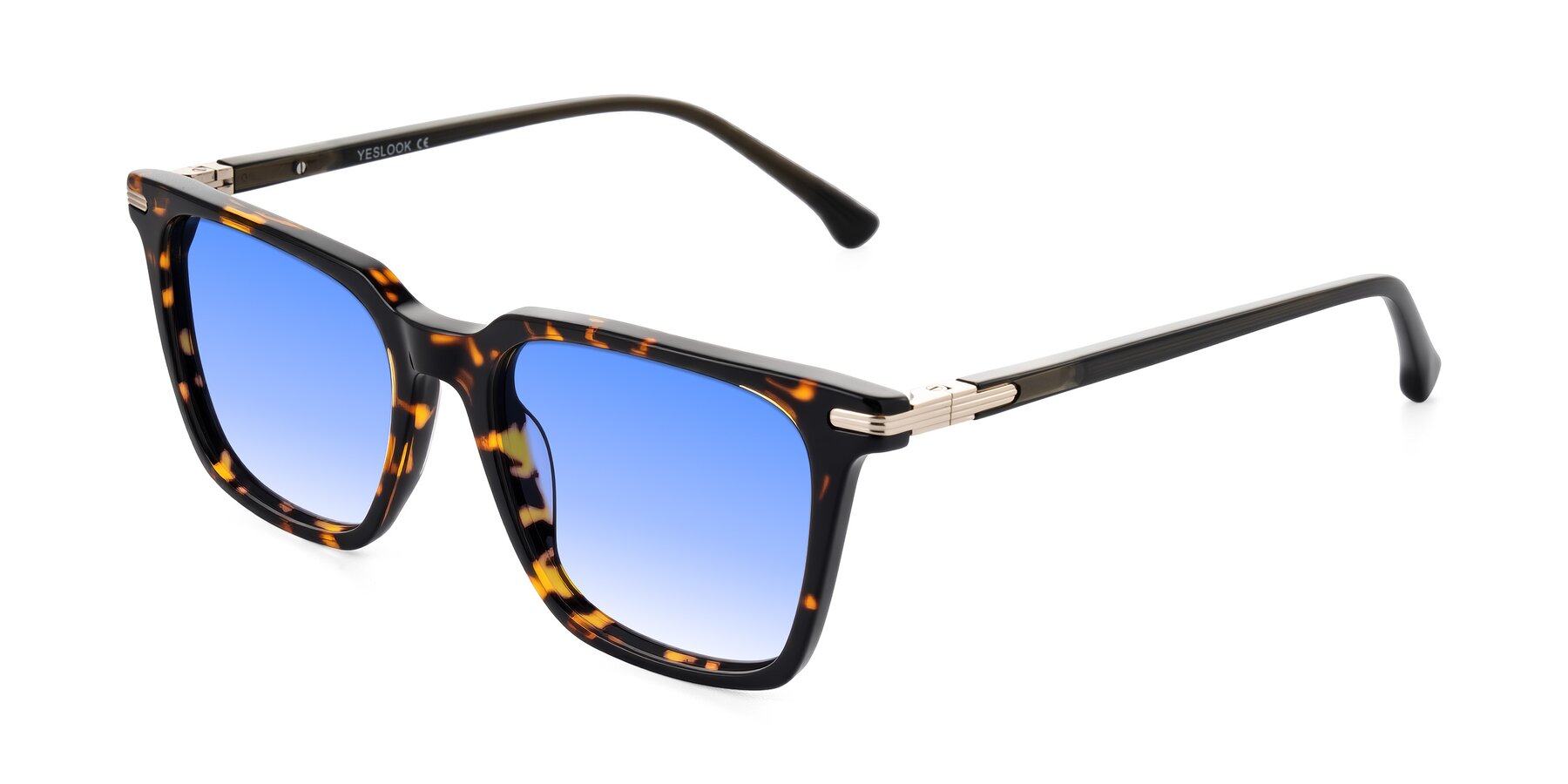 Angle of Miyaha in Tortoise with Blue Gradient Lenses