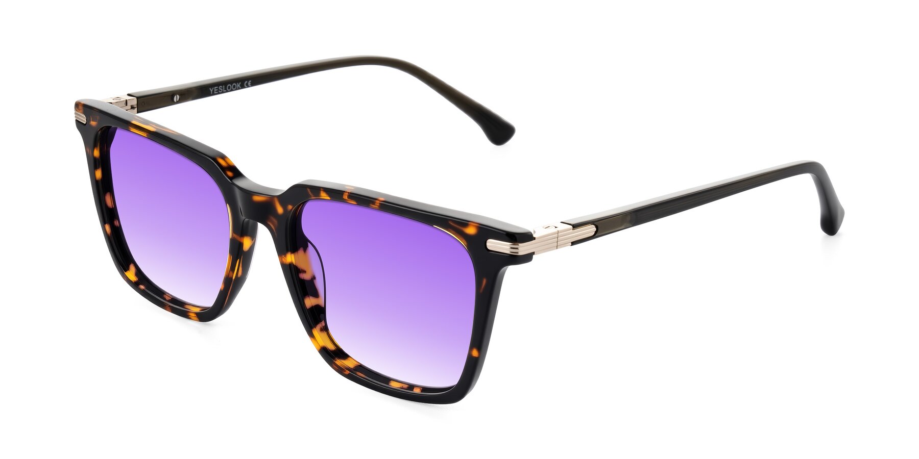 Angle of Miyaha in Tortoise with Purple Gradient Lenses