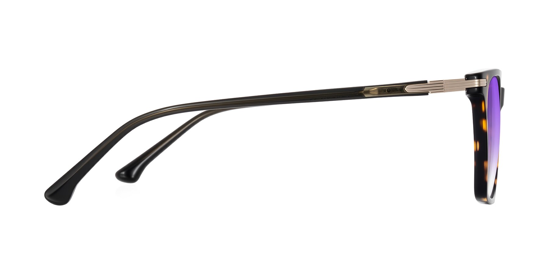 Side of Miyaha in Tortoise with Purple Gradient Lenses