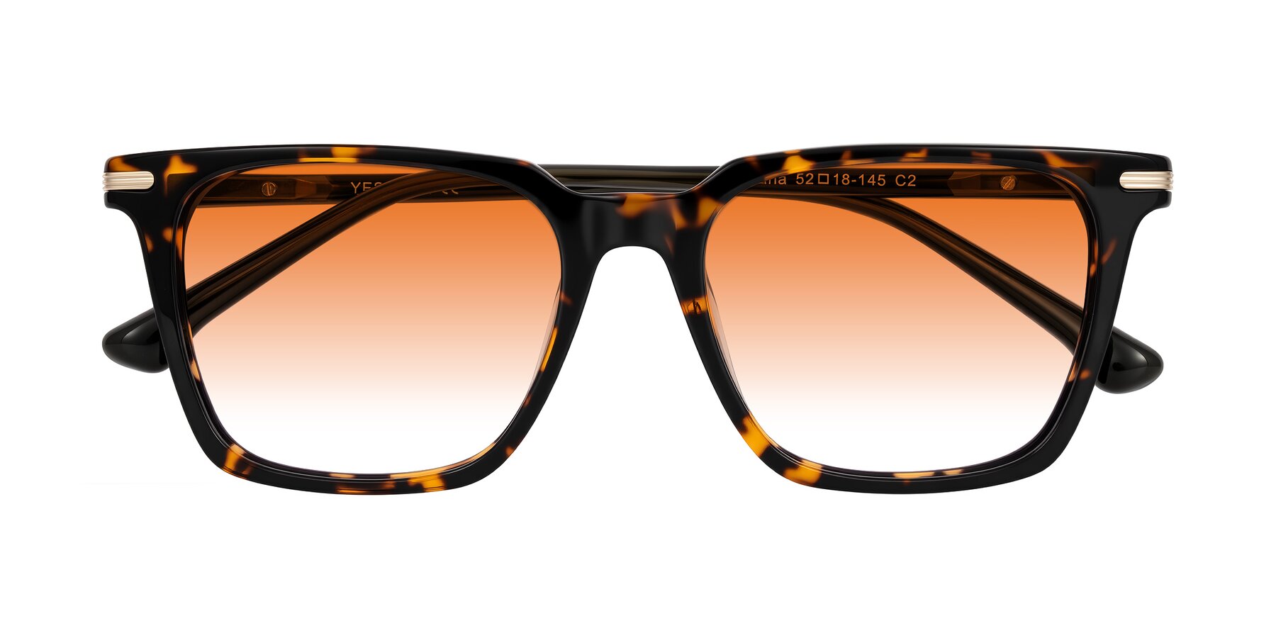 Folded Front of Miyaha in Tortoise with Orange Gradient Lenses