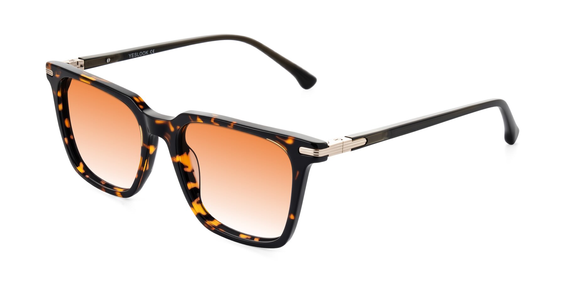 Angle of Miyaha in Tortoise with Orange Gradient Lenses