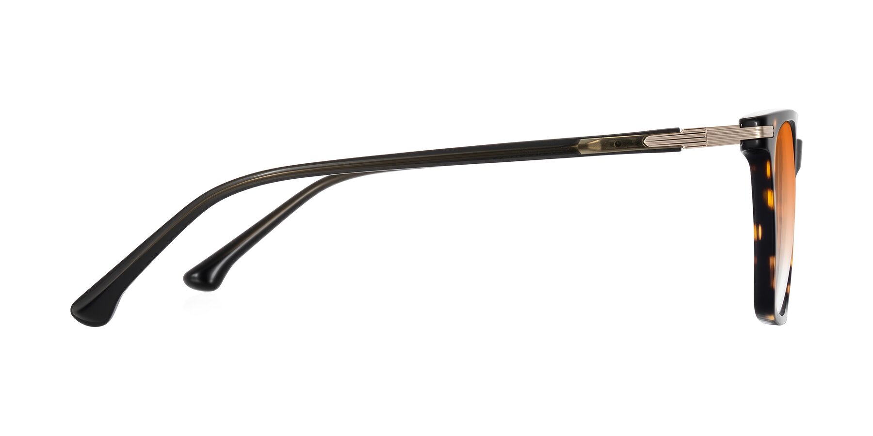 Side of Miyaha in Tortoise with Orange Gradient Lenses
