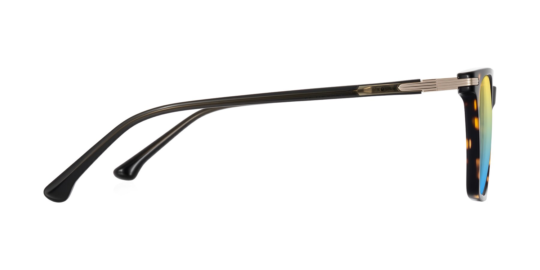 Side of Miyaha in Tortoise with Yellow / Blue Gradient Lenses