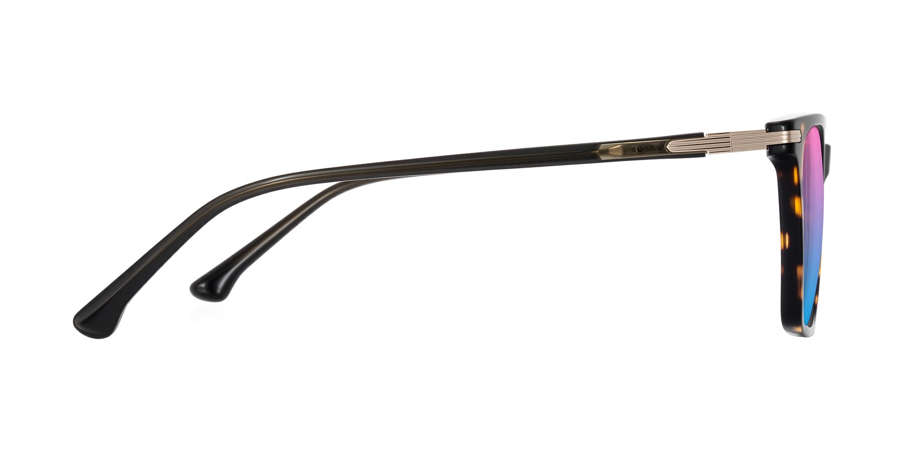 Side of Miyaha in Tortoise with Pink / Blue Gradient Lenses