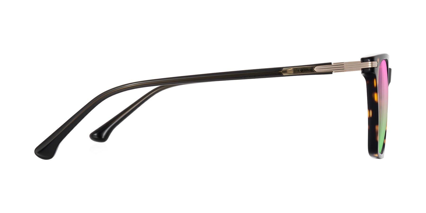 Side of Miyaha in Tortoise with Pink / Green Gradient Lenses