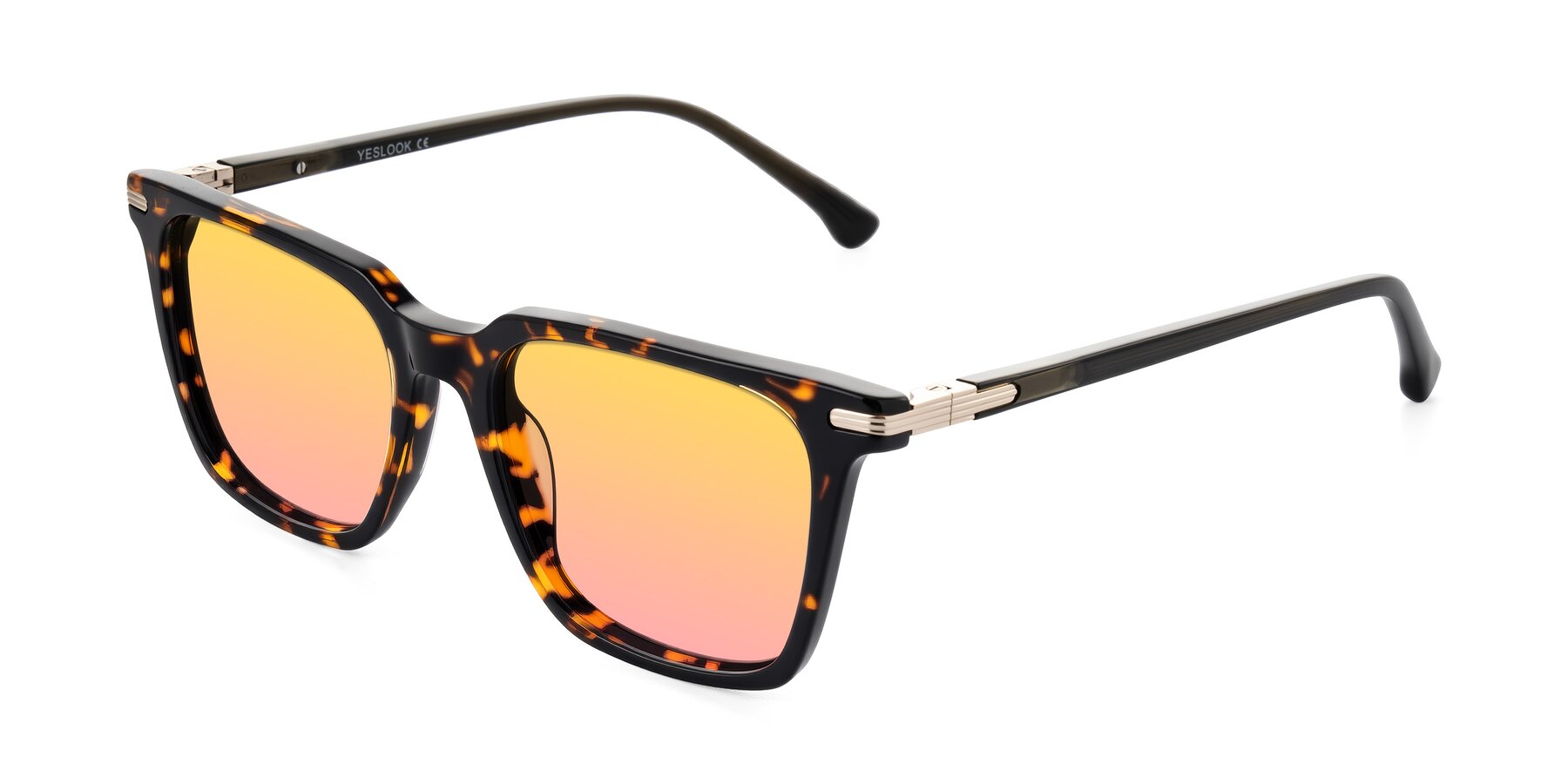 Angle of Miyaha in Tortoise with Yellow / Pink Gradient Lenses