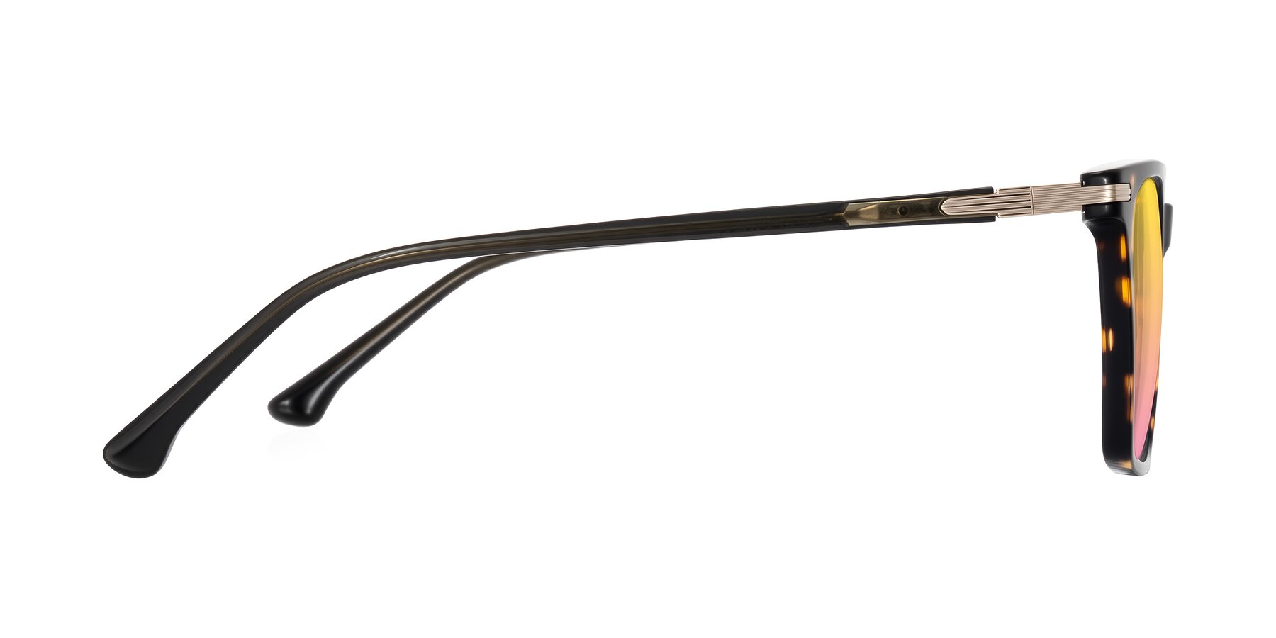 Side of Miyaha in Tortoise with Yellow / Pink Gradient Lenses
