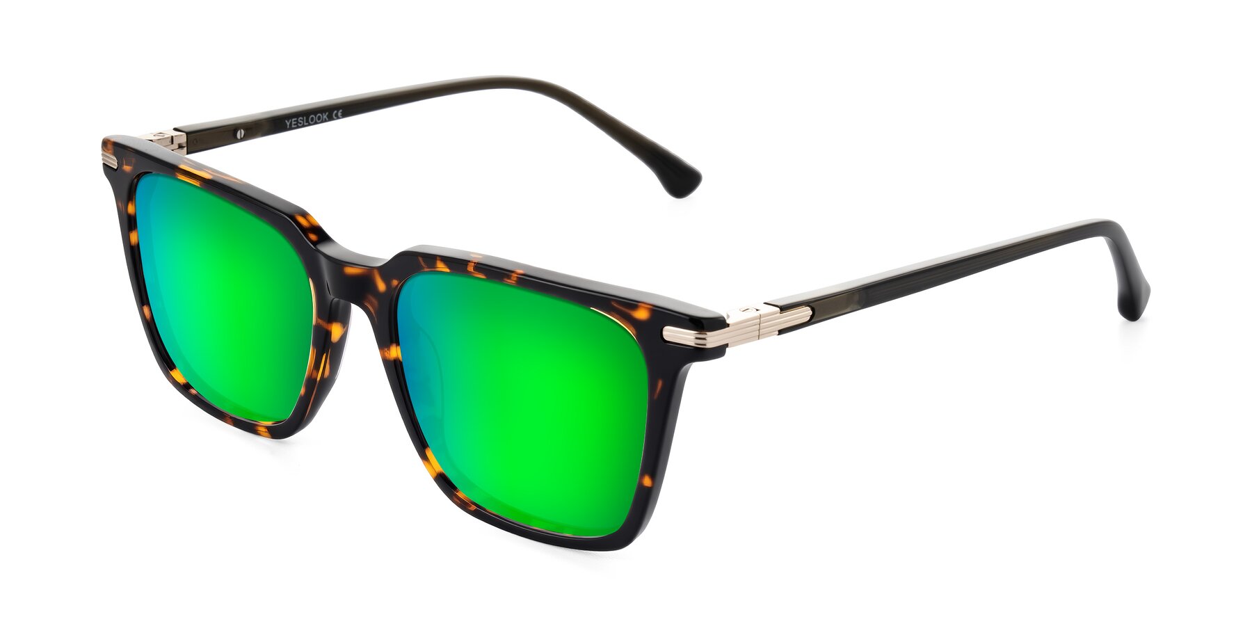 Angle of Miyaha in Tortoise with Green Mirrored Lenses
