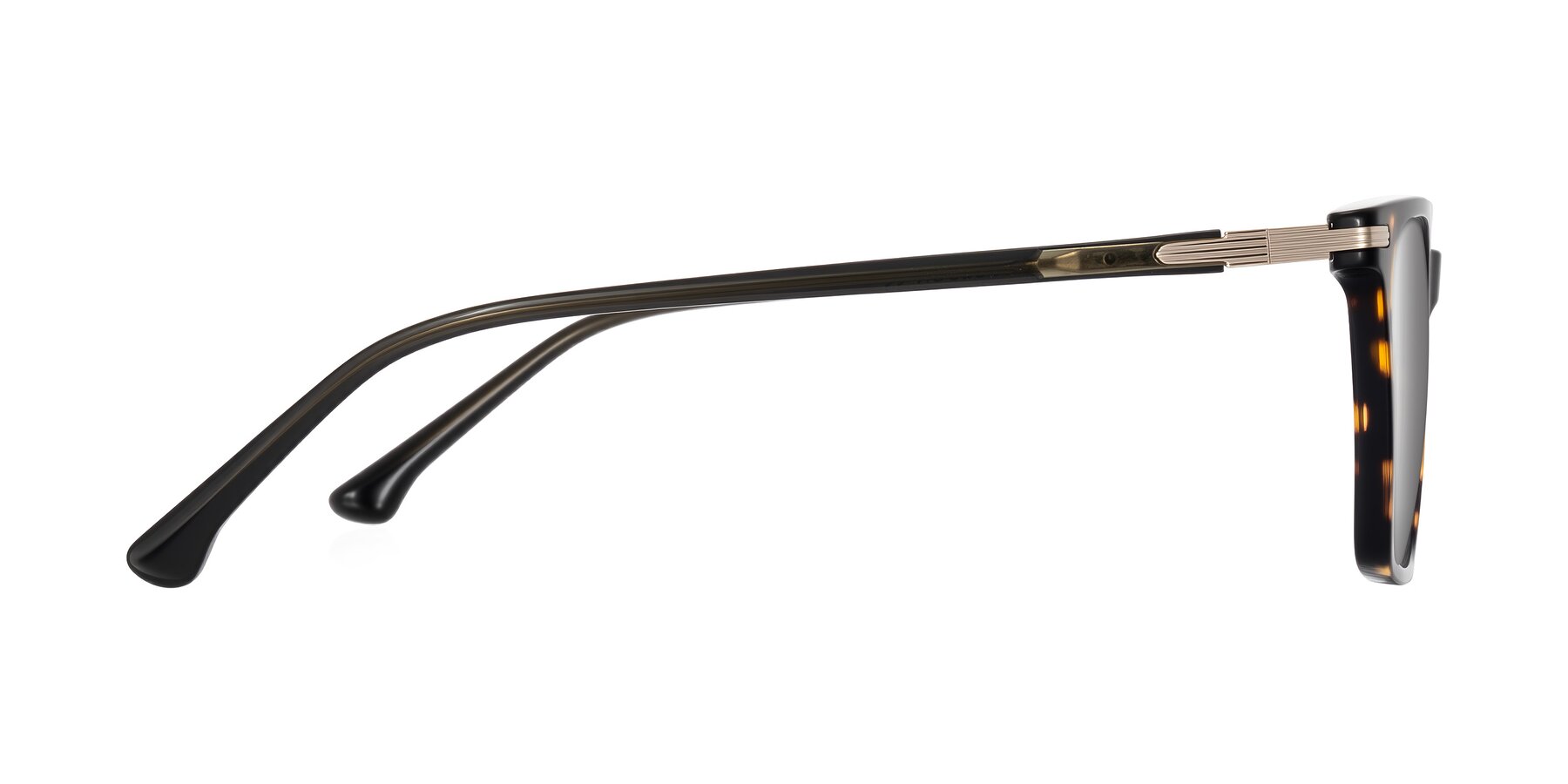 Side of Miyaha in Tortoise with Silver Mirrored Lenses