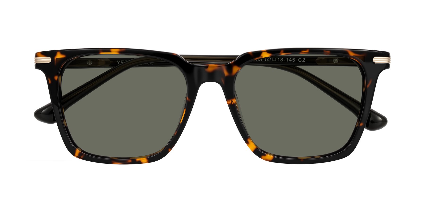 Folded Front of Miyaha in Tortoise with Gray Polarized Lenses