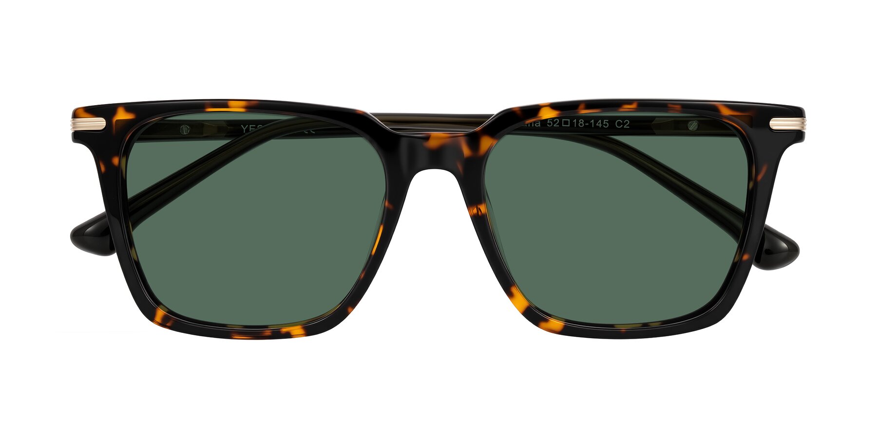 Folded Front of Miyaha in Tortoise with Green Polarized Lenses