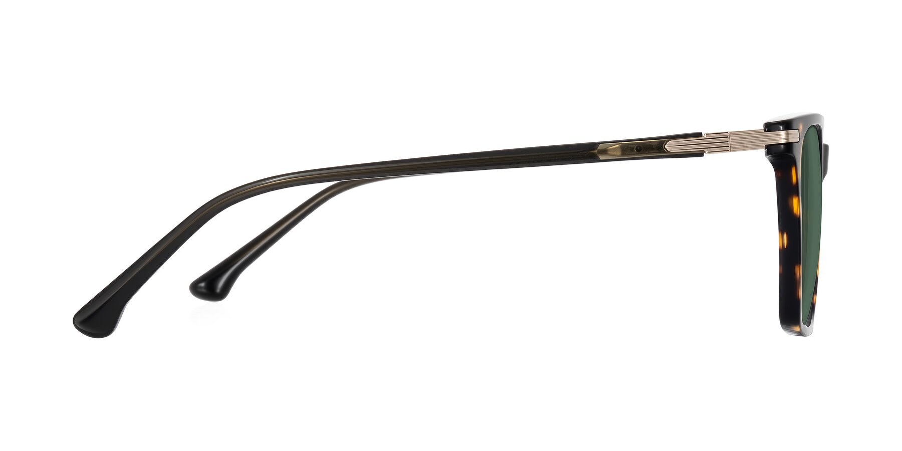 Side of Miyaha in Tortoise with Green Polarized Lenses
