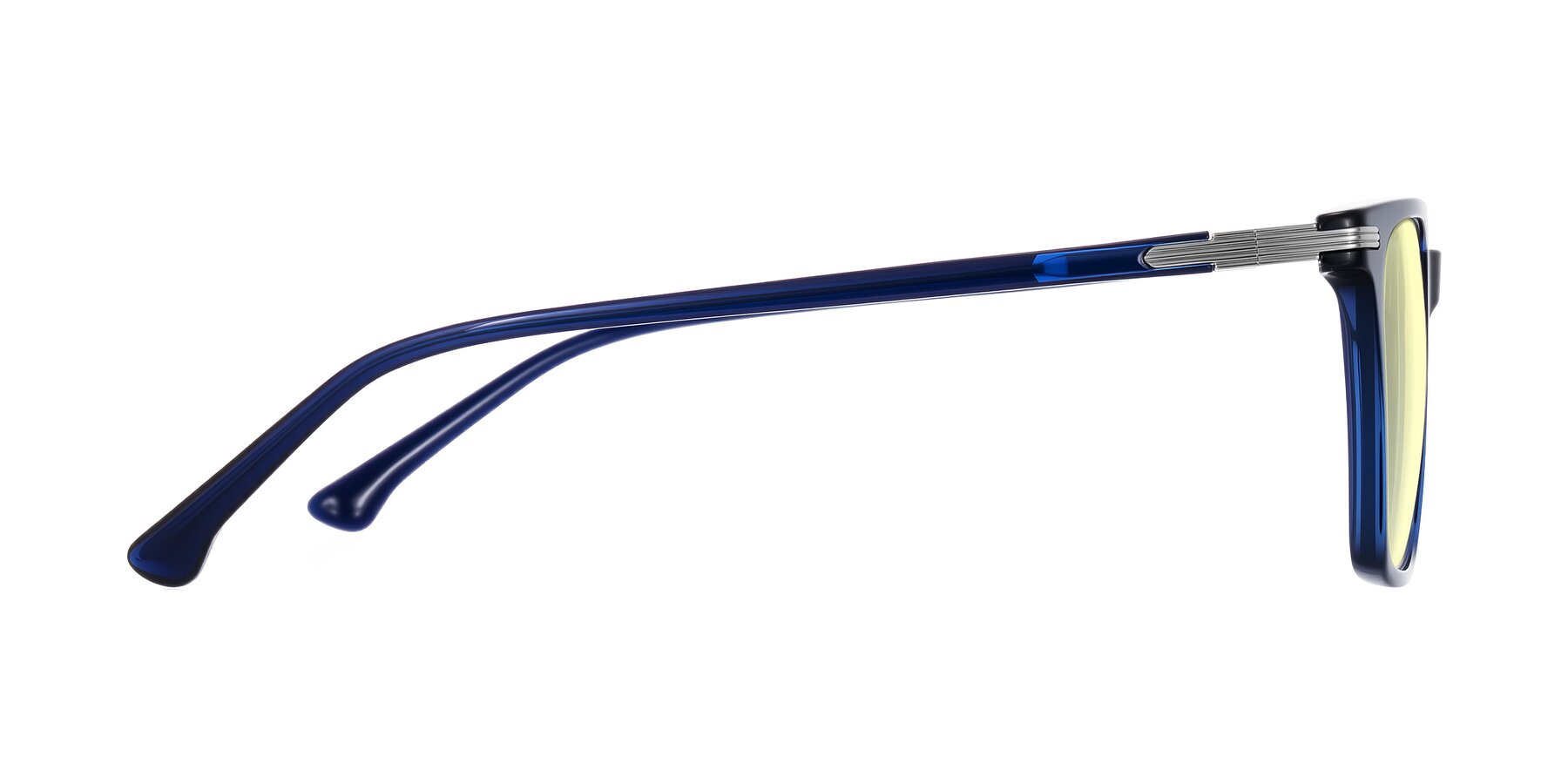Side of Miyaha in Navy Blue with Light Yellow Tinted Lenses