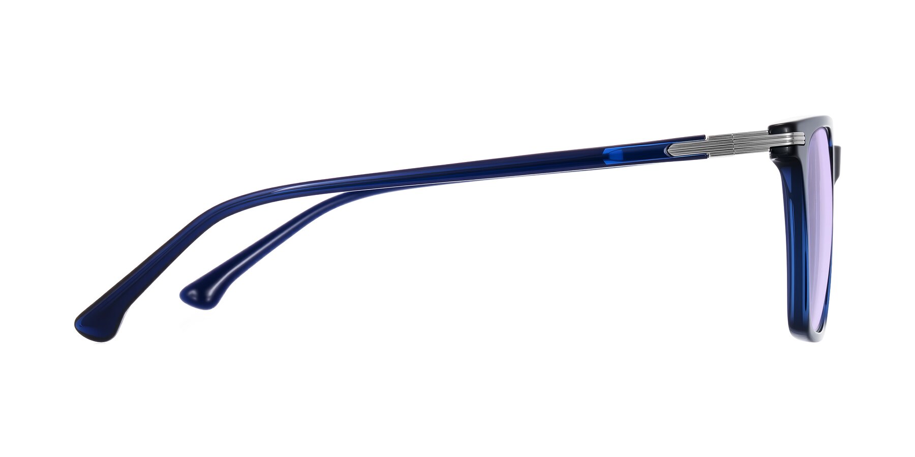 Side of Miyaha in Navy Blue with Light Purple Tinted Lenses