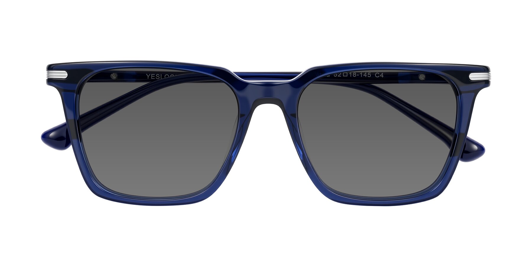 Folded Front of Miyaha in Navy Blue with Medium Gray Tinted Lenses