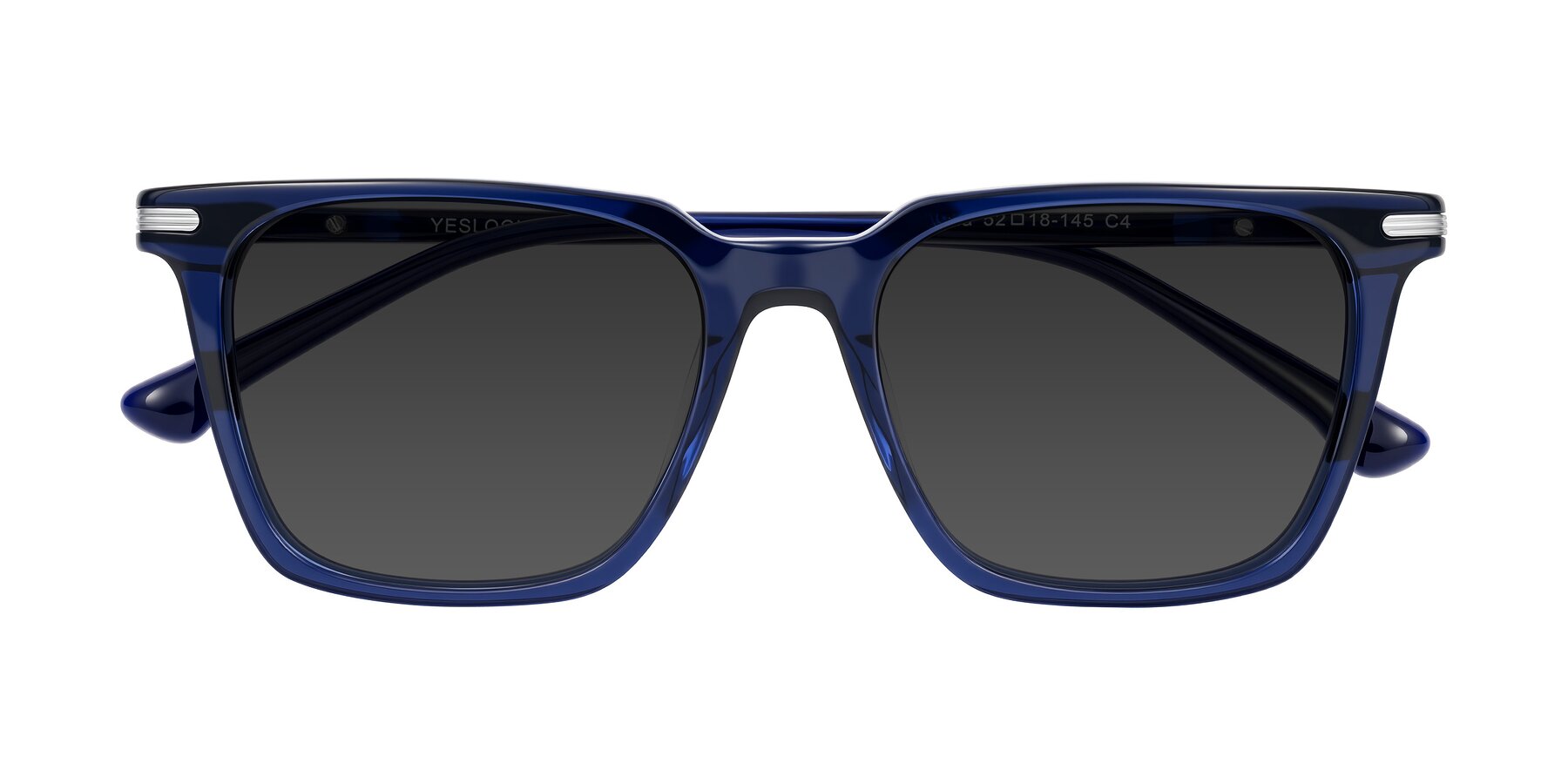 Folded Front of Miyaha in Navy Blue with Gray Tinted Lenses