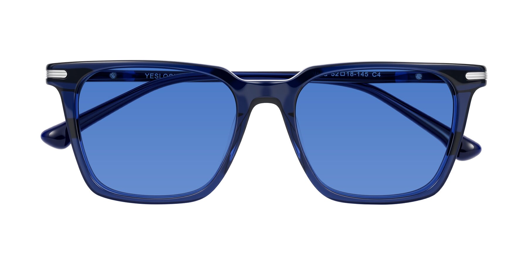 Folded Front of Miyaha in Navy Blue with Blue Tinted Lenses