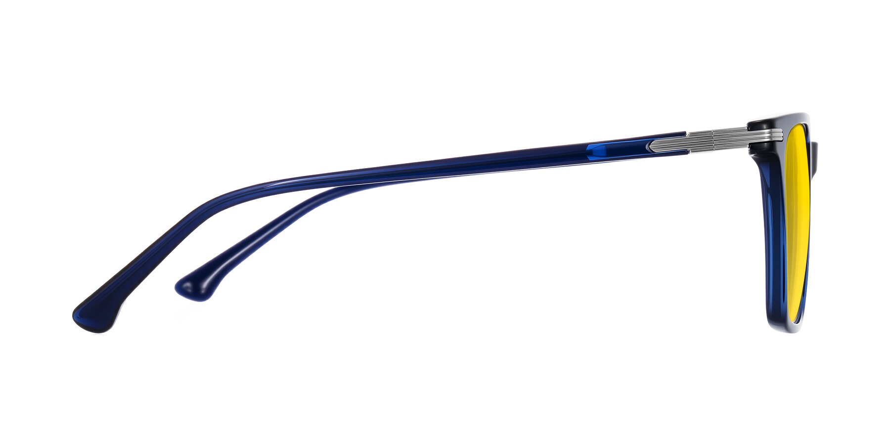 Side of Miyaha in Navy Blue with Yellow Tinted Lenses