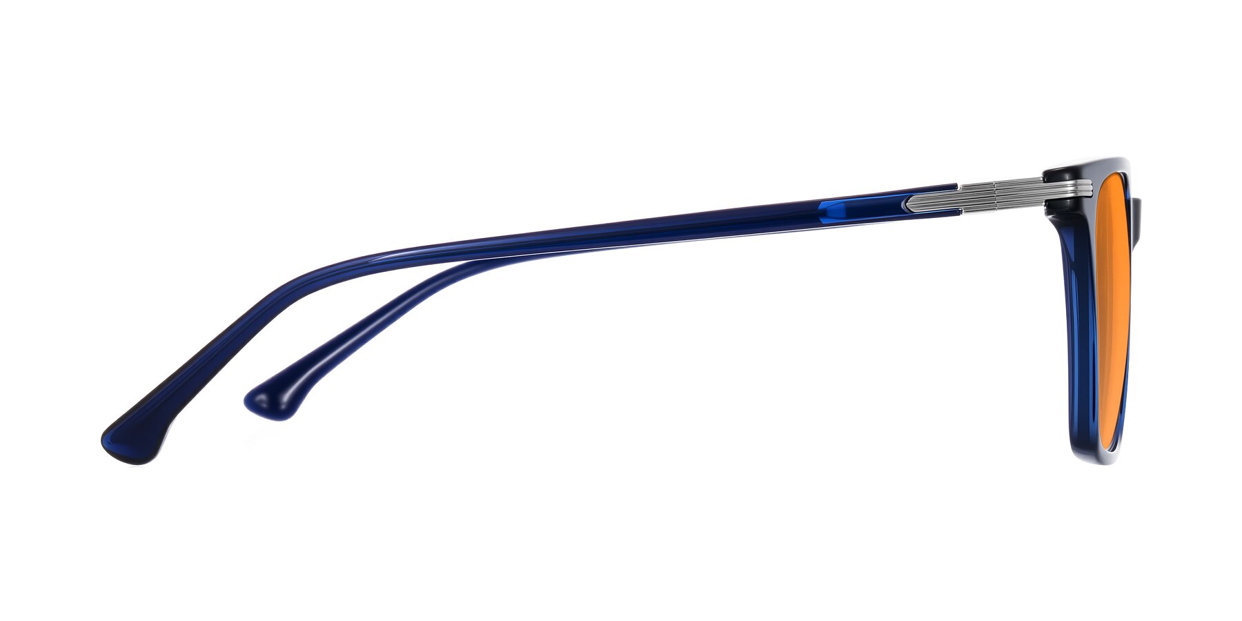 Side of Miyaha in Navy Blue with Orange Tinted Lenses