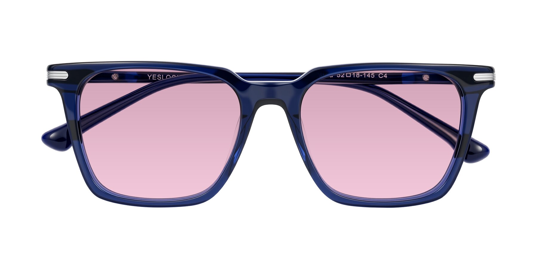 Folded Front of Miyaha in Navy Blue with Light Wine Tinted Lenses