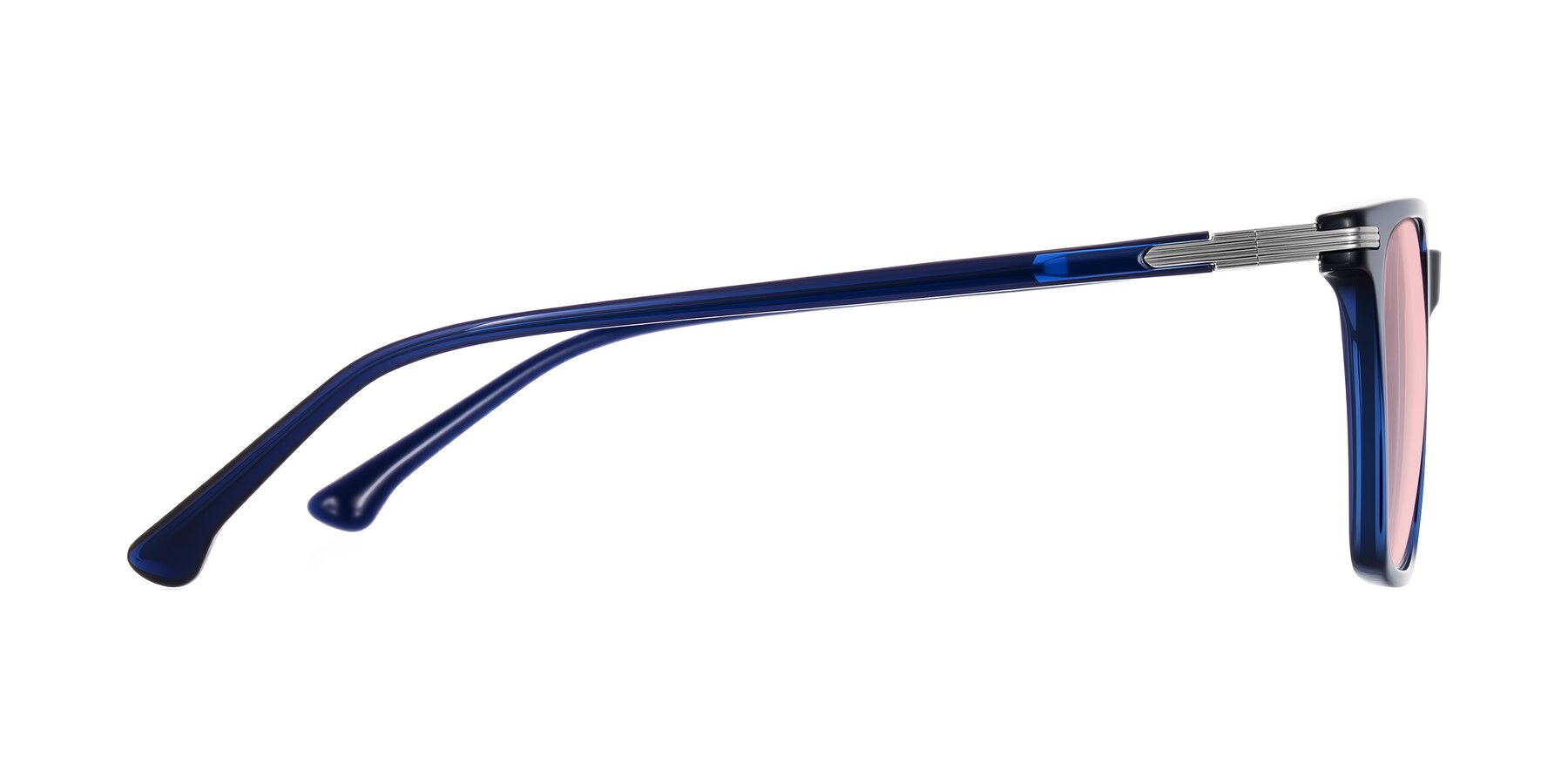 Side of Miyaha in Navy Blue with Light Garnet Tinted Lenses