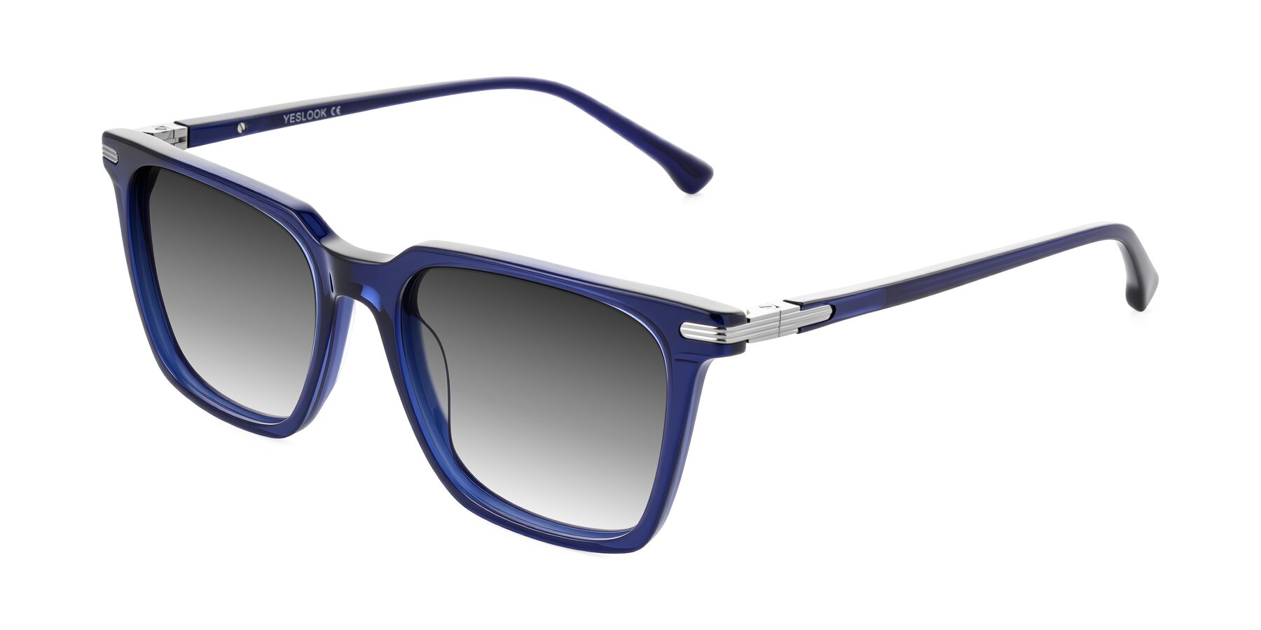 Angle of Miyaha in Navy Blue with Gray Gradient Lenses
