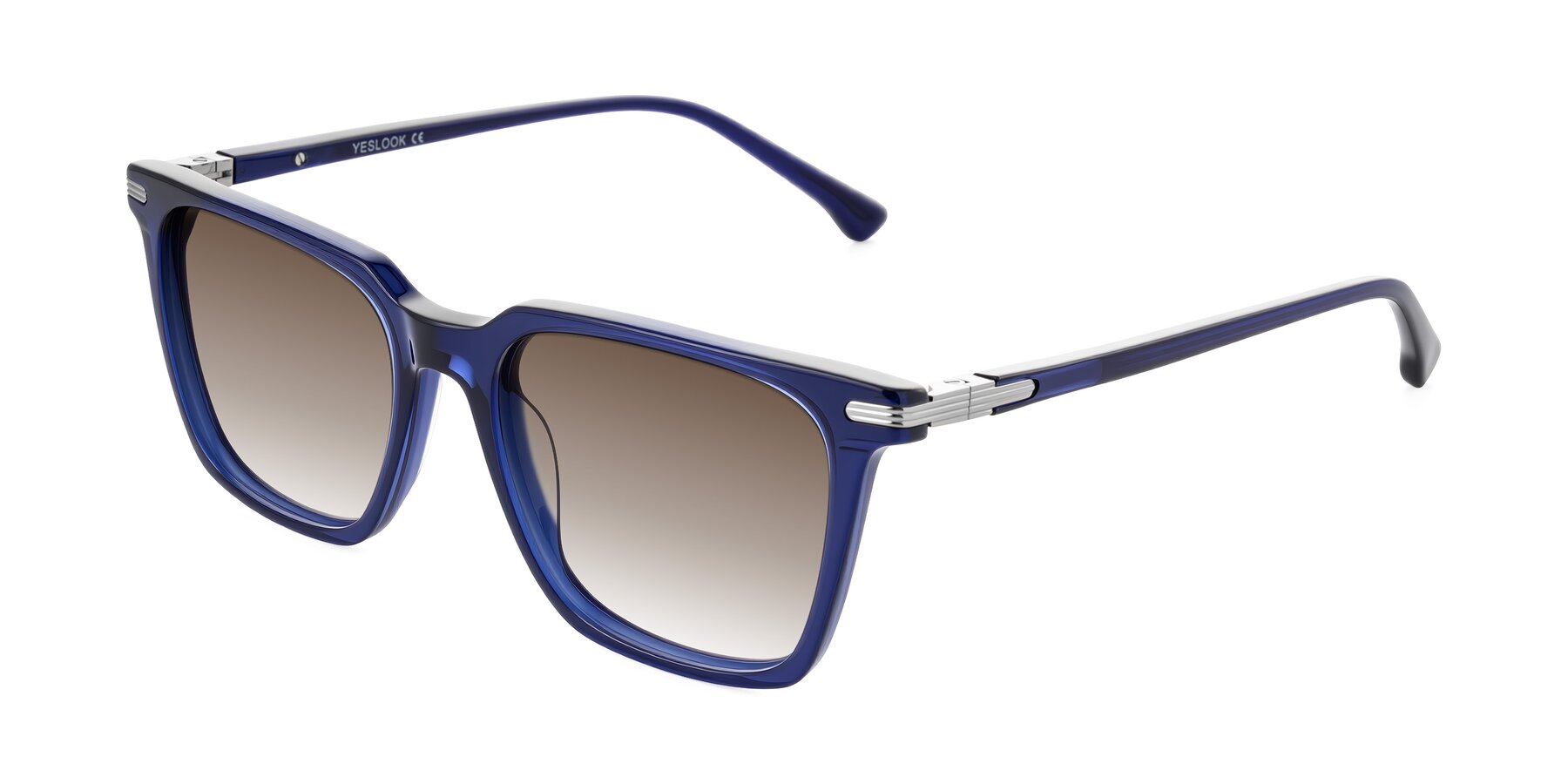 Angle of Miyaha in Navy Blue with Brown Gradient Lenses
